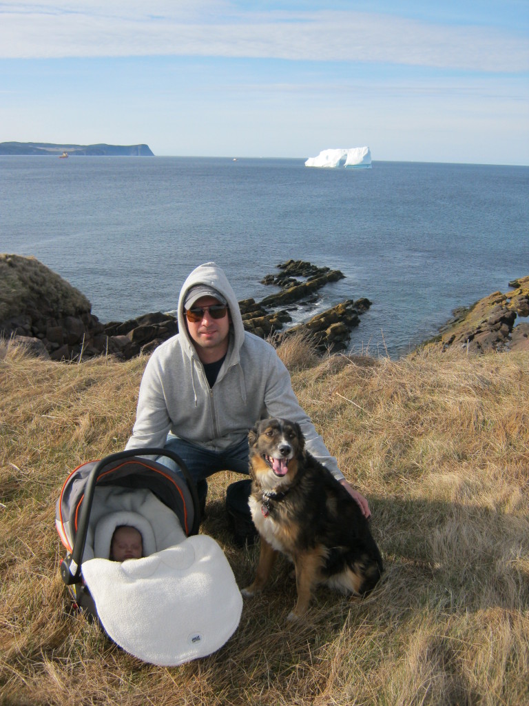 Benjamin Davis with his daughter and K-9 friend