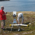Setting up wireless antennae and pre-flight of the TBRC wing.